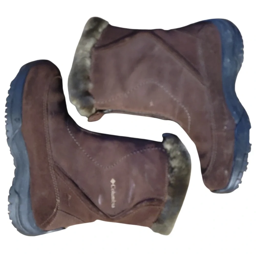 Columbia Waterproof Zip Vallara II Suede Buff Thinsulate Boot Size 6 Brown Women